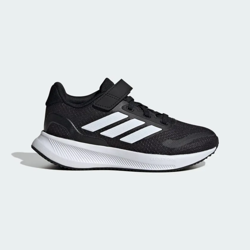 ADIDAS KID'S RUNFALCON 5 HOOK N' LOOP BLACK/WHTE RUNNING SHOES