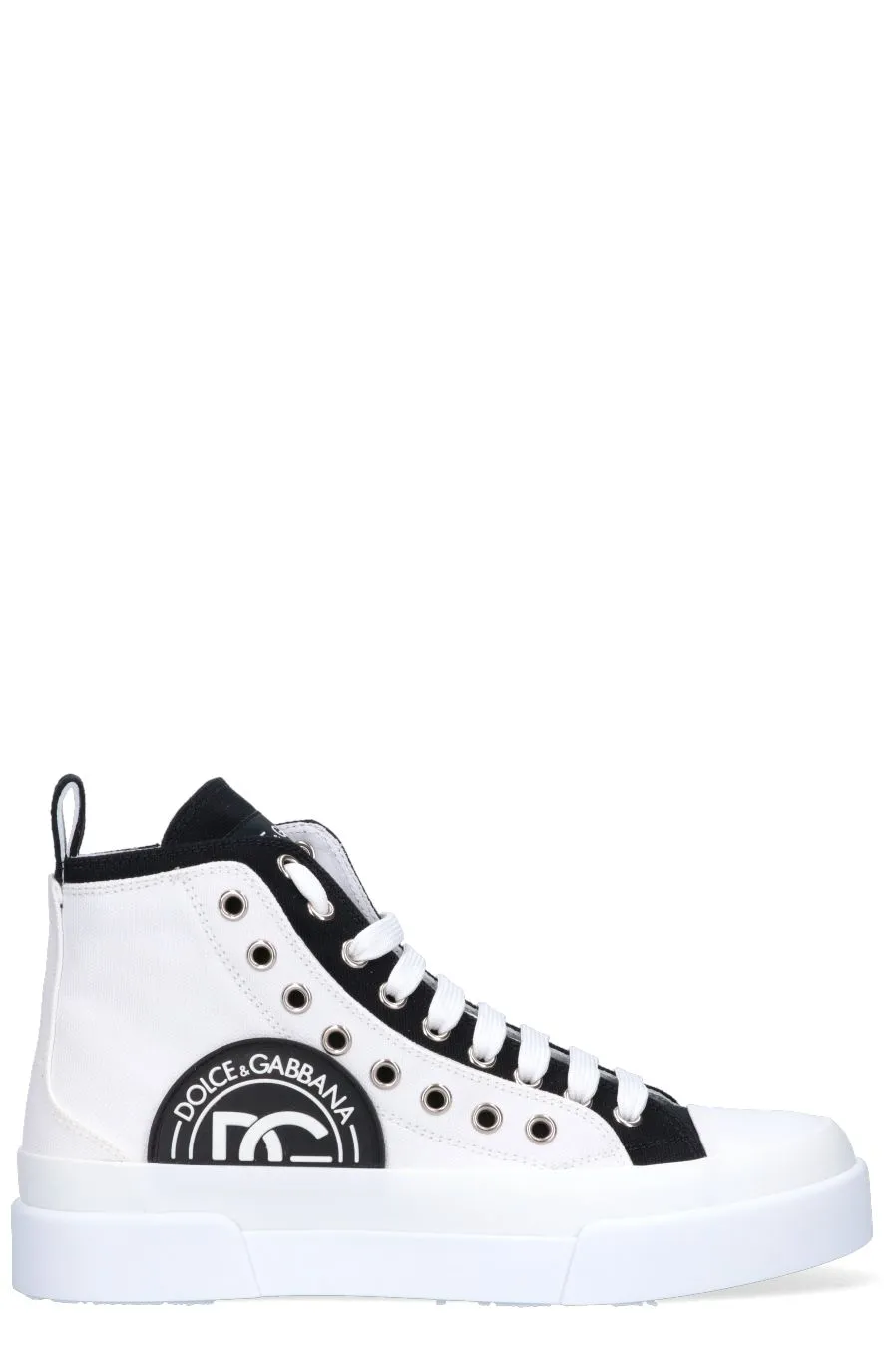 Dolce & Gabbana Logo Patch High-Top Sneakers