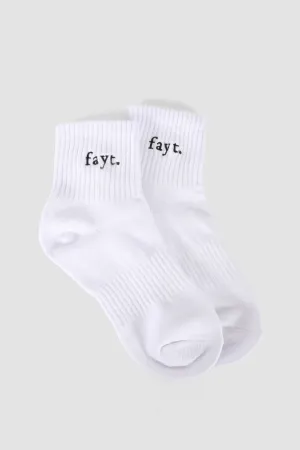 FAYT LOGO SOCKS WHITE