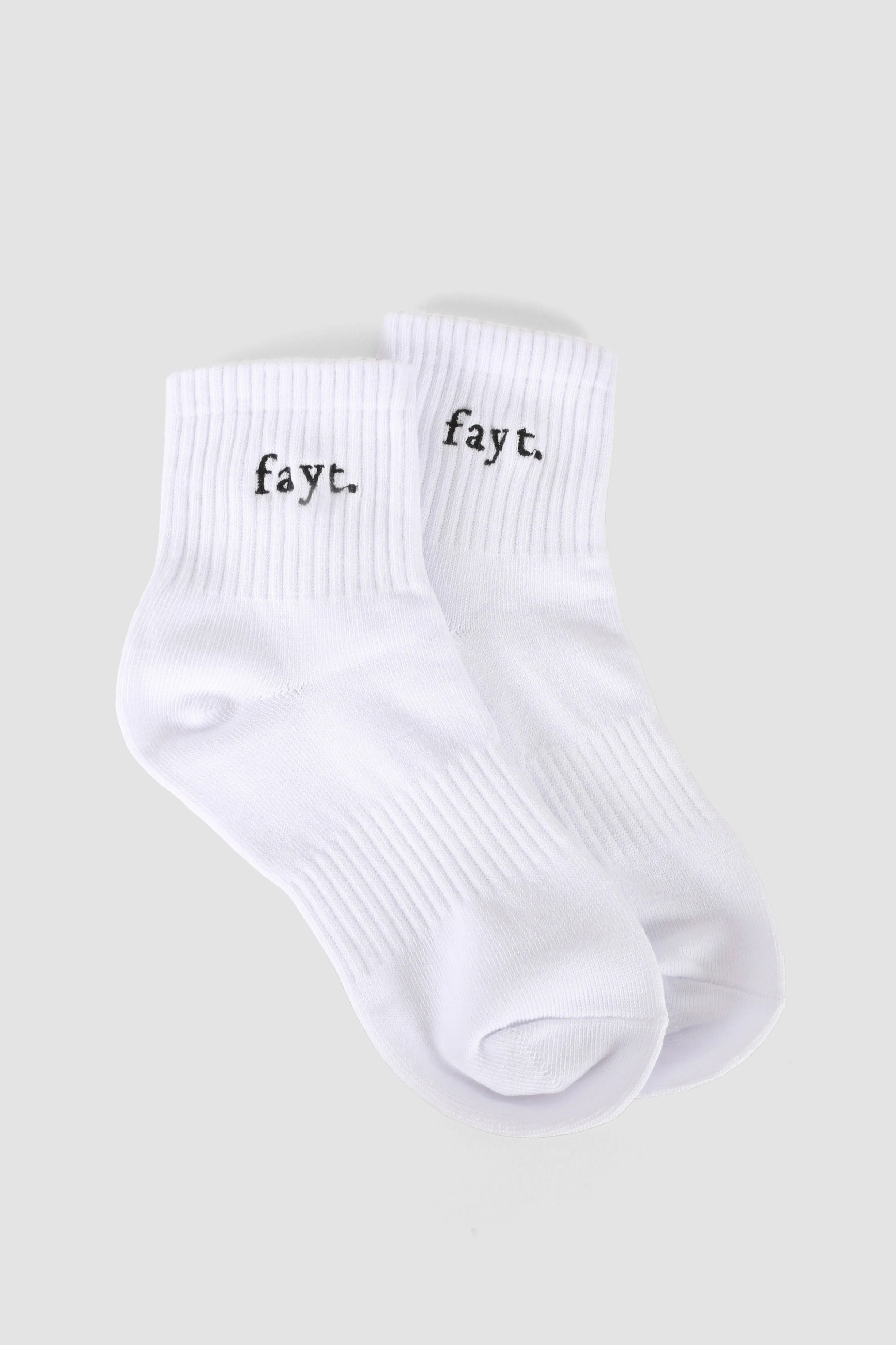 FAYT LOGO SOCKS WHITE