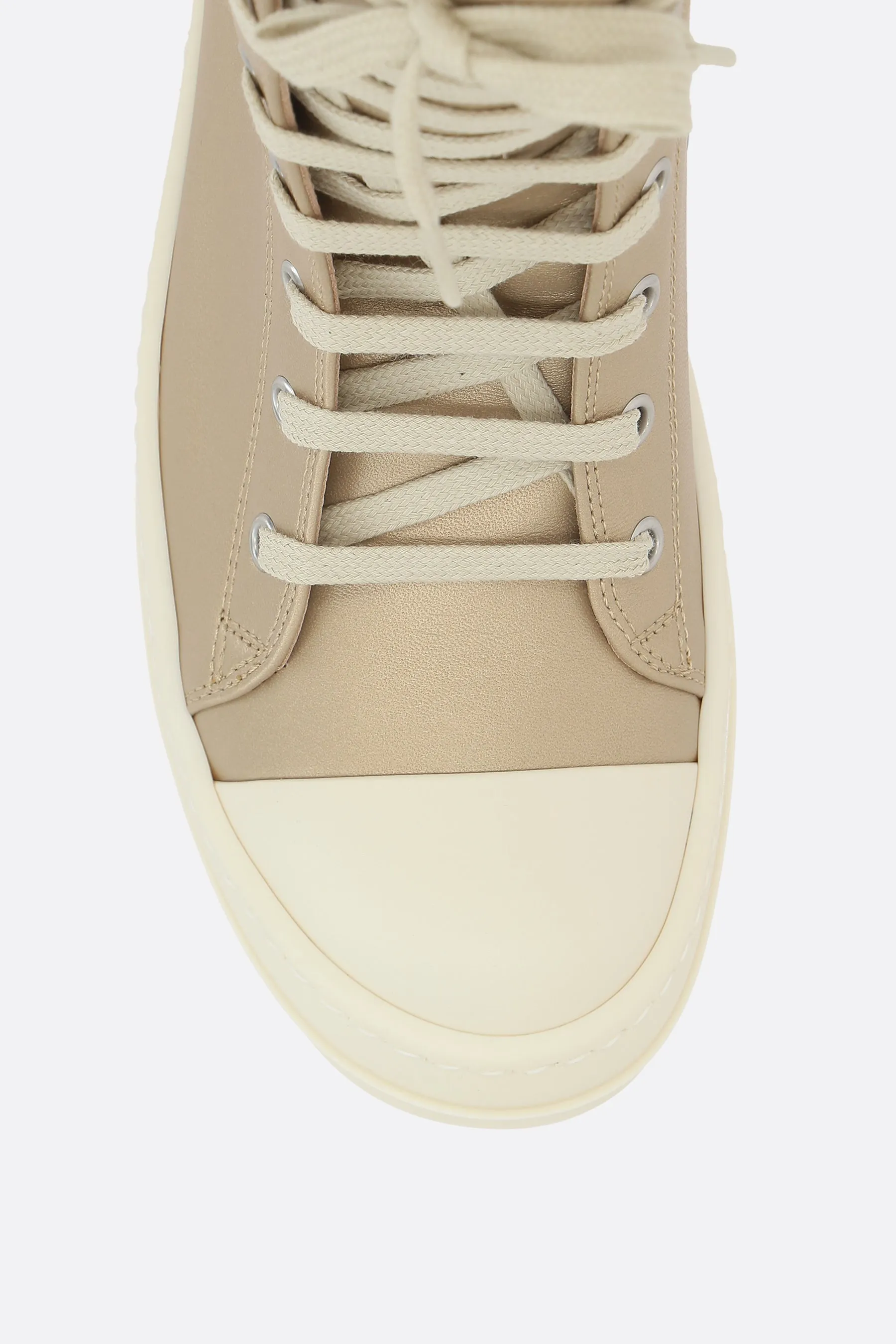 high-top sneakers in laminated nappa