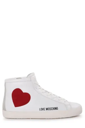 Love Moschino Heart Patch Logo Print High-Top Sneakers