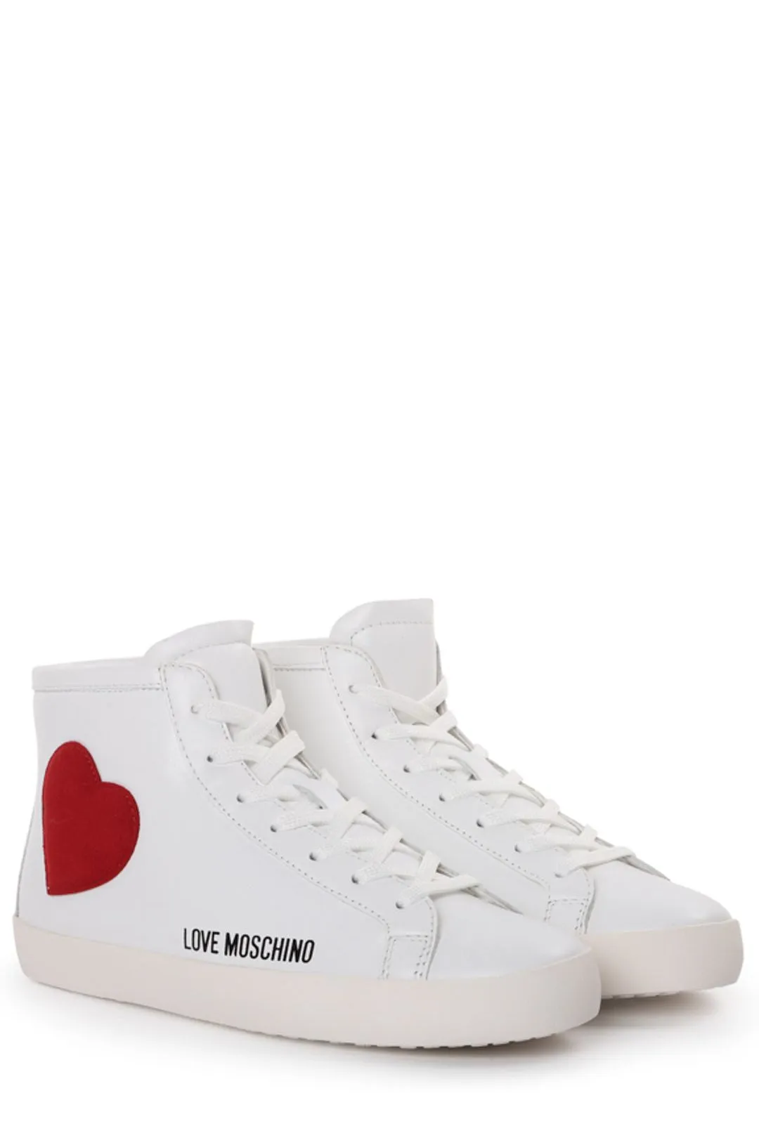 Love Moschino Heart Patch Logo Print High-Top Sneakers