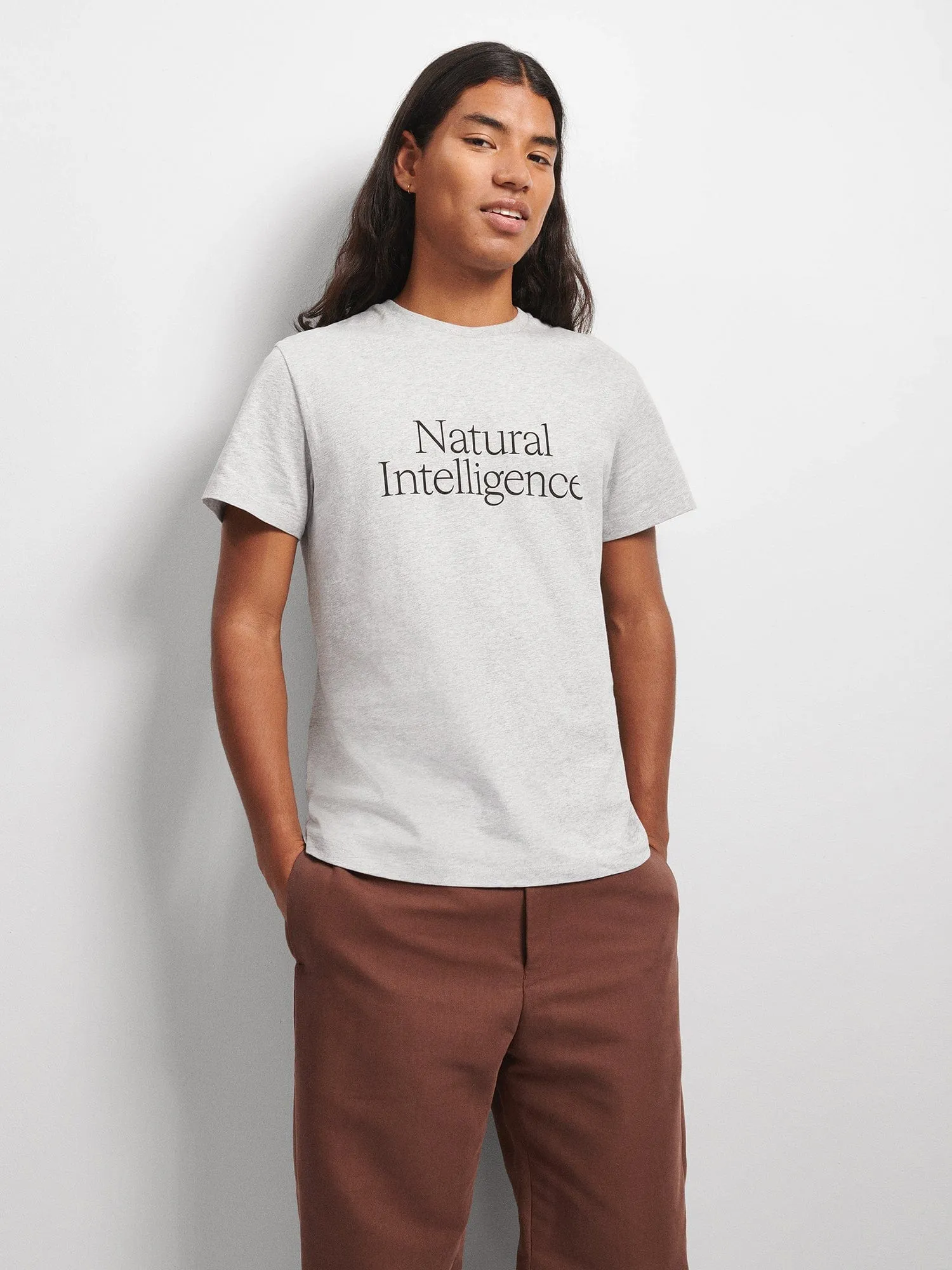 Mens 365 Natural Intelligence T-shirt—grey marl