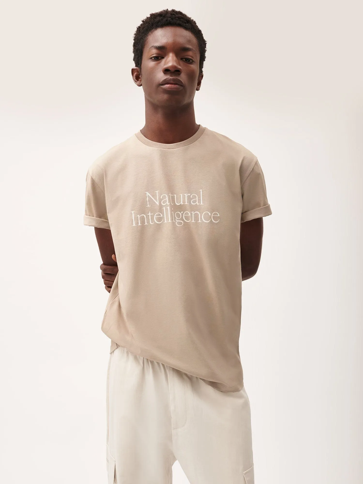Mens 365 Natural Intelligence T-shirt—mirage beige