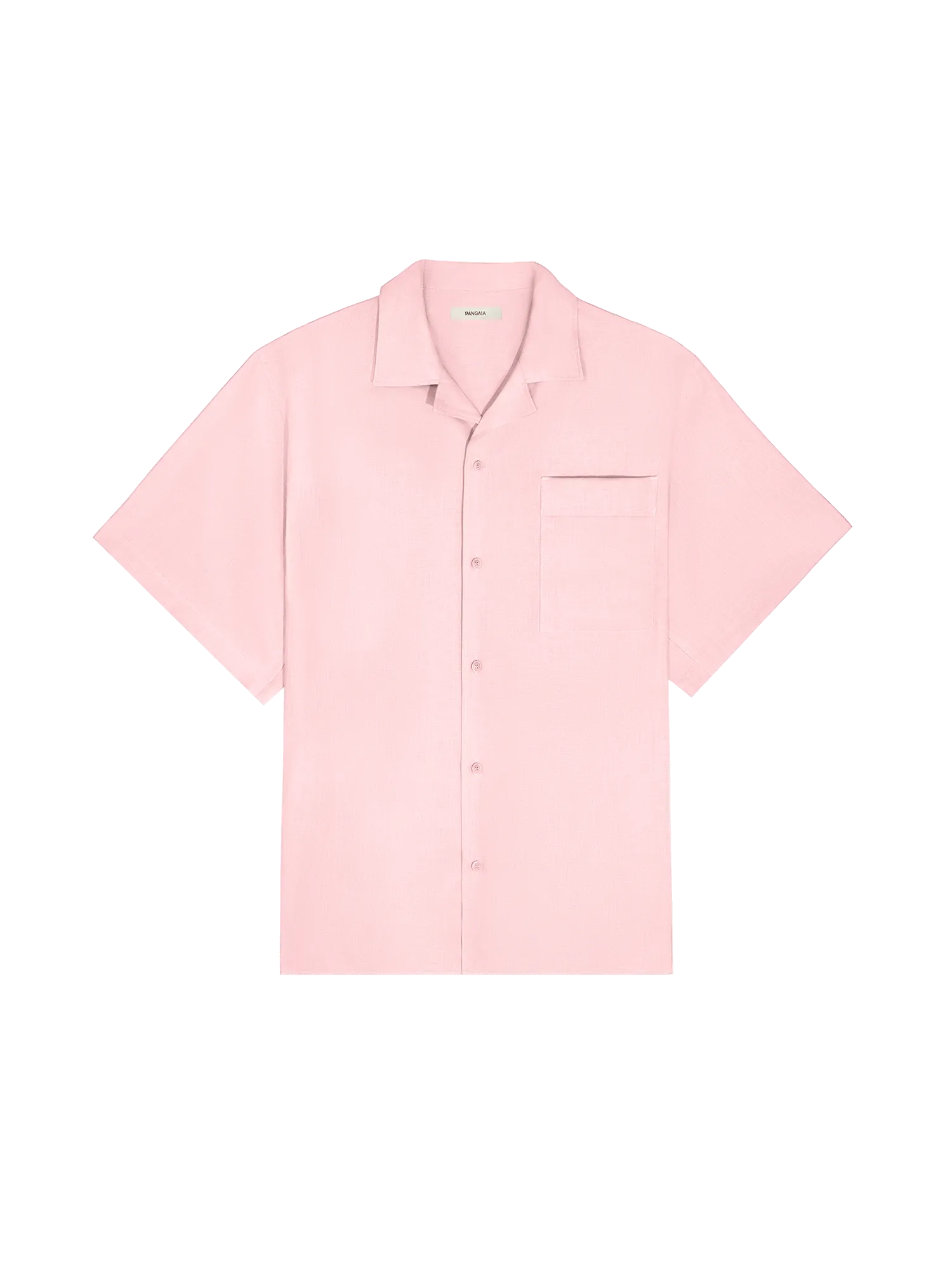 Mens DNA Aloe Linen Camp Collar Shirt—magnolia pink