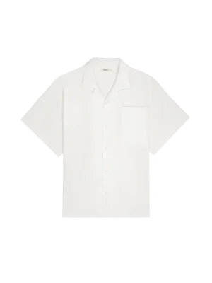 Mens DNA Aloe Linen Camp Collar Shirt—off-white