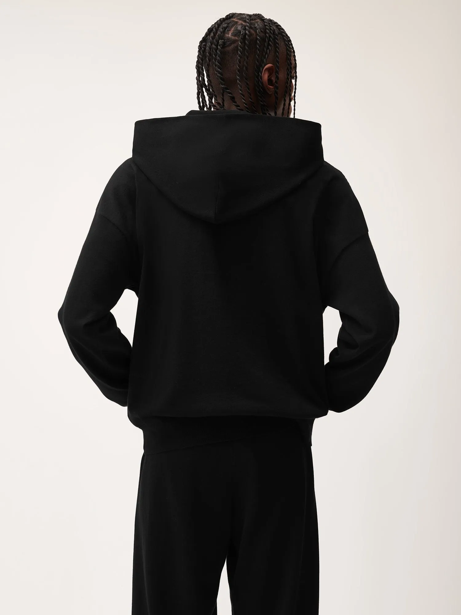 Mens DNA Knitted Hoodie—black