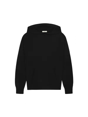 Mens DNA Knitted Hoodie—black