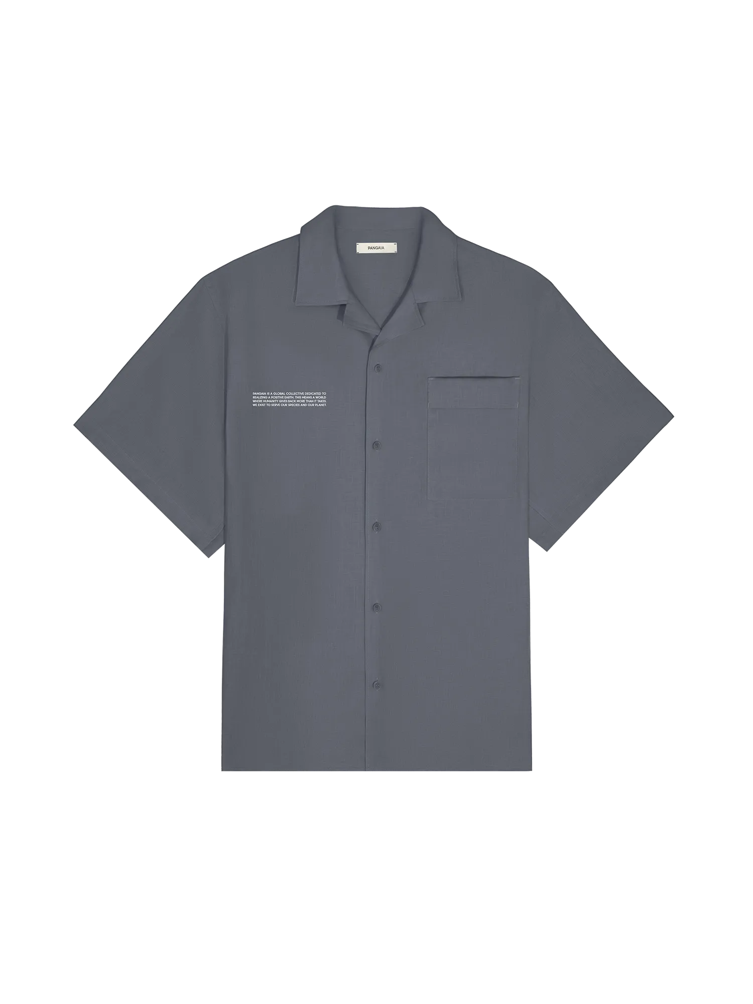 Mens DNA Linen Camp Collar Shirt—atmosphere grey