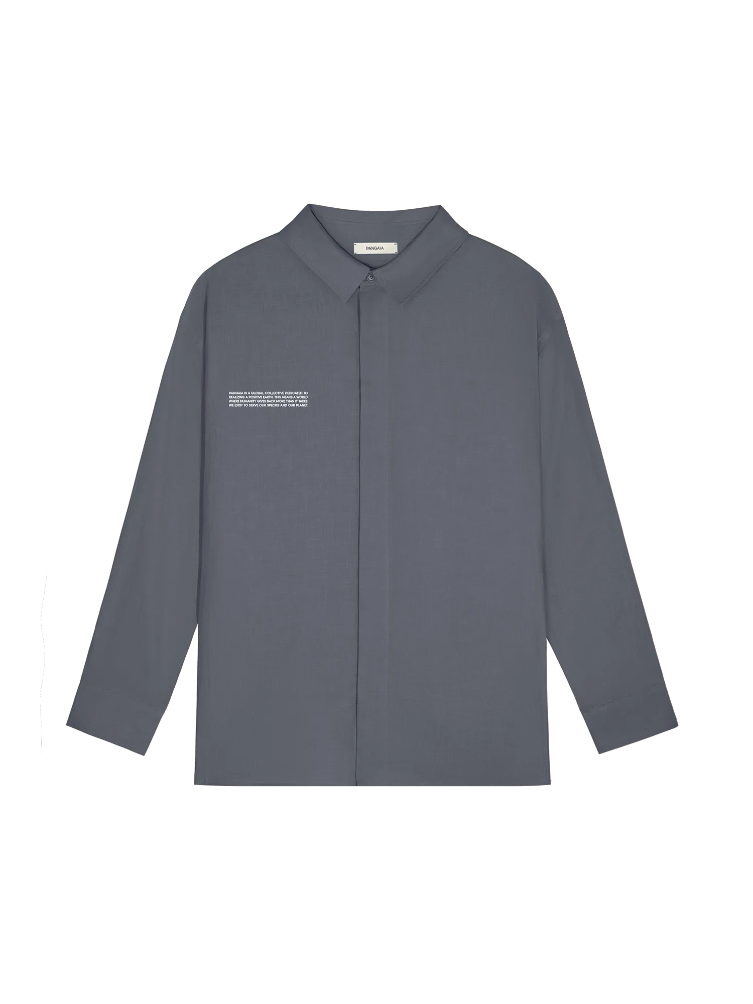 Mens DNA Linen Collared Long Sleeve Shirt—atmosphere grey