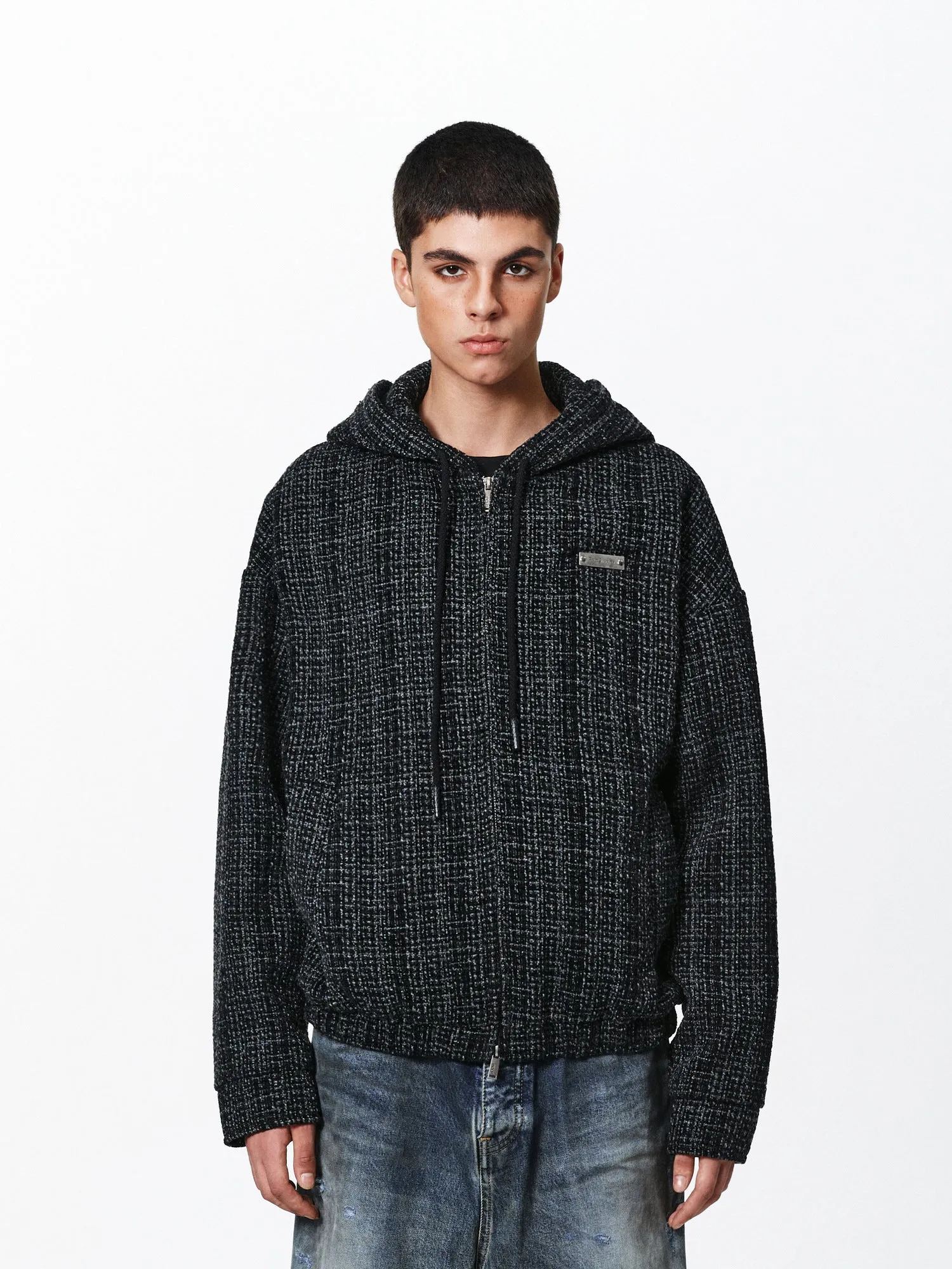 PCLP Textured Stripe Cardigan Sweatshirt