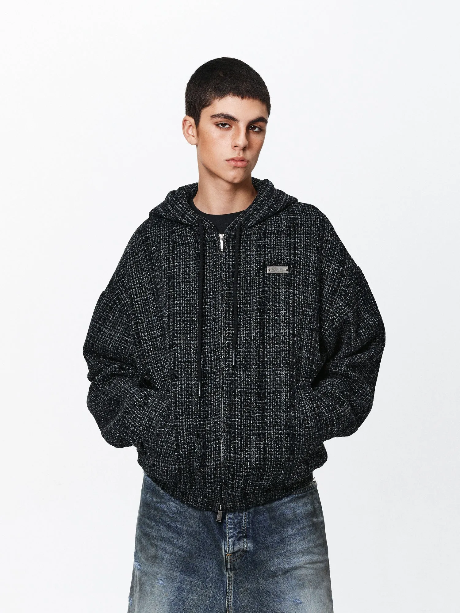 PCLP Textured Stripe Cardigan Sweatshirt
