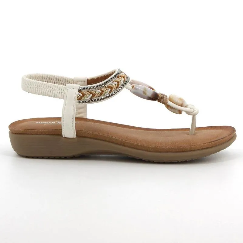 Pierre Cardin Shelly Trimmed  Thong Sandal - White