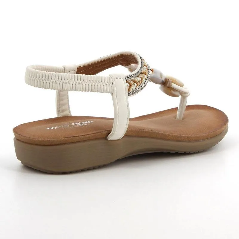 Pierre Cardin Shelly Trimmed  Thong Sandal - White