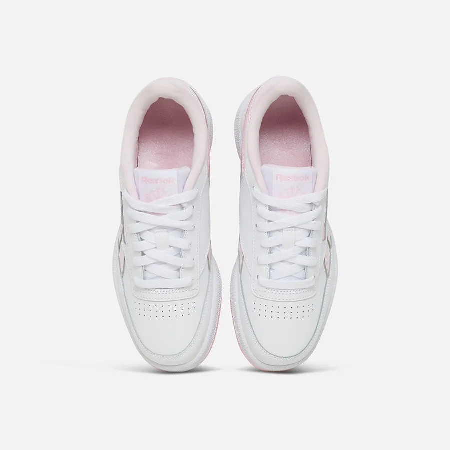 REEBOK KID'S CLUB C WHITE/PINK SHOES