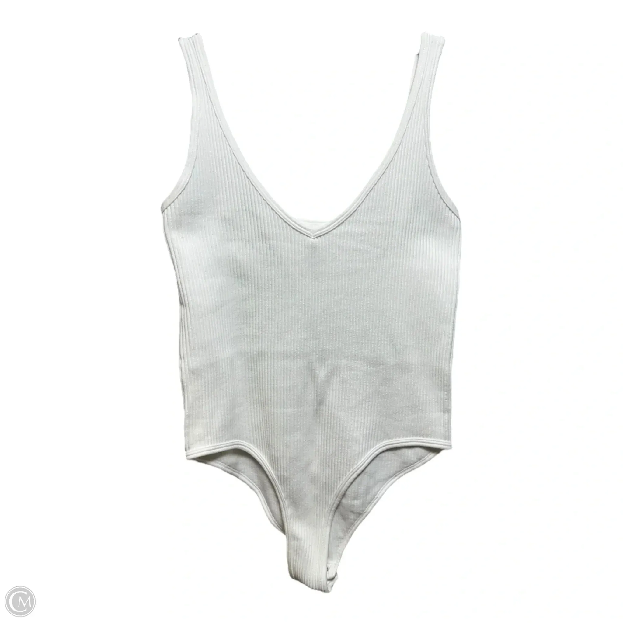 Ribbed Bodysuit By Aura In White, Size: S