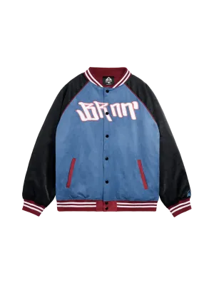 Snake Print Patchwork Baseball Jersey