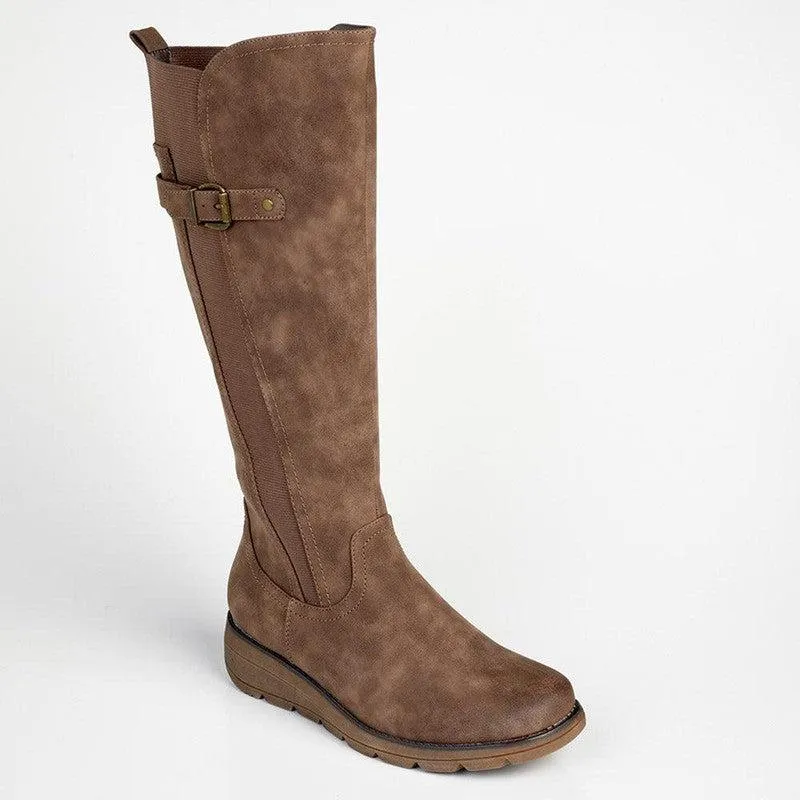 Soft style by Hush Puppies Osvalda Rider Boot - Dark Taupe