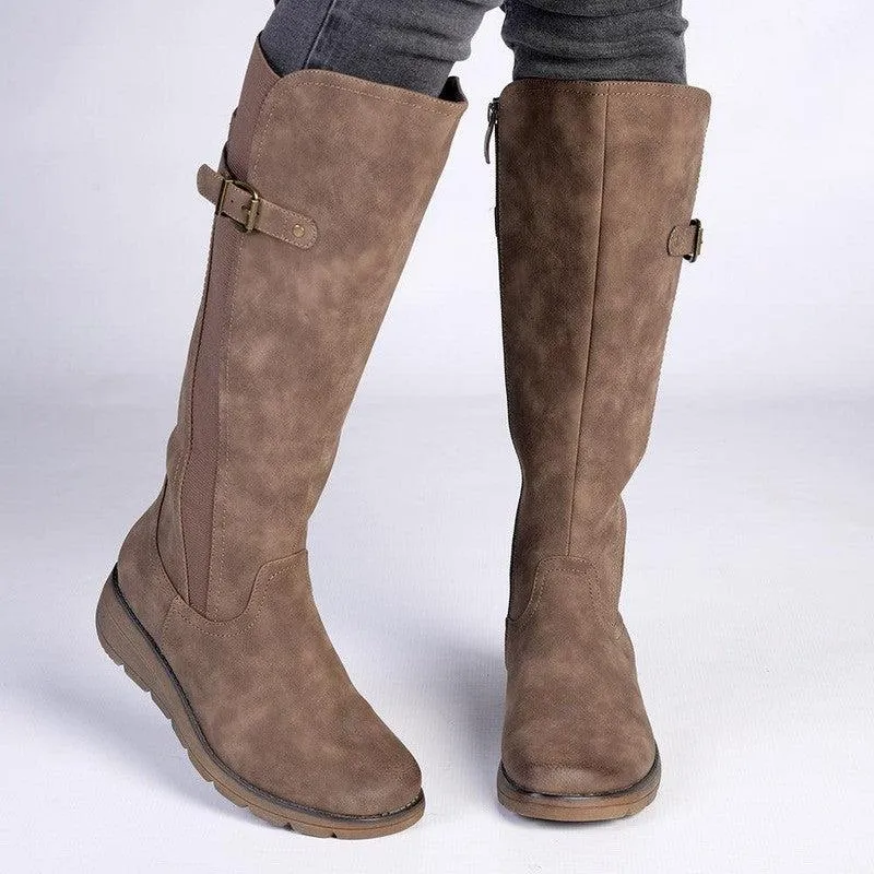 Soft style by Hush Puppies Osvalda Rider Boot - Dark Taupe