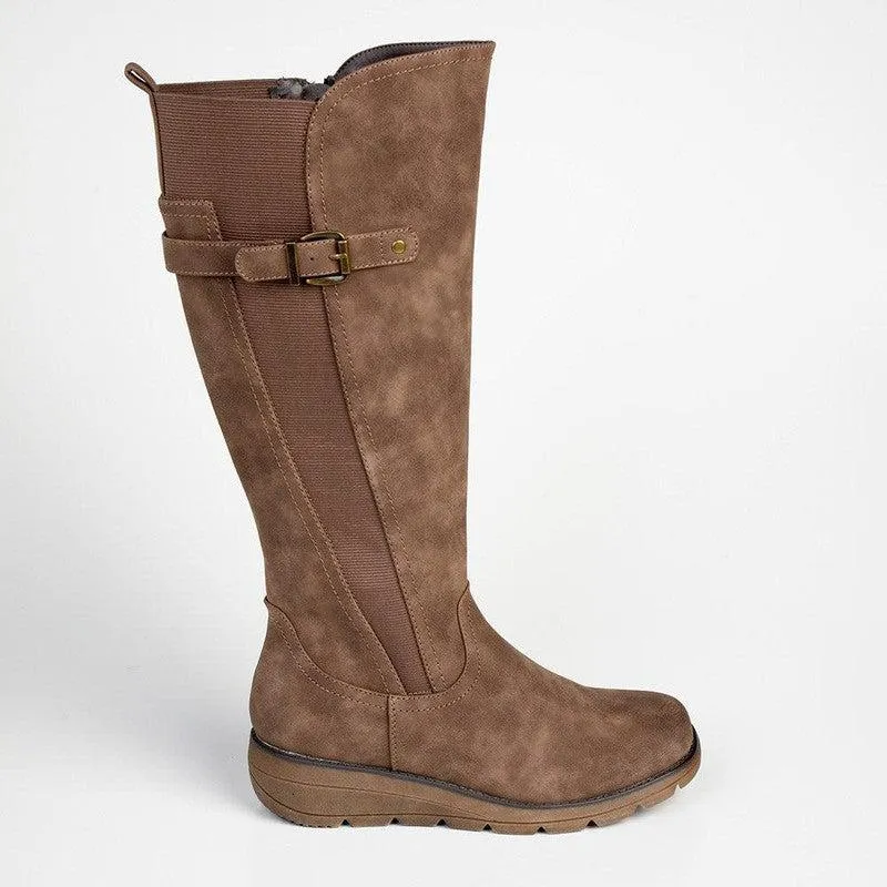 Soft style by Hush Puppies Osvalda Rider Boot - Dark Taupe