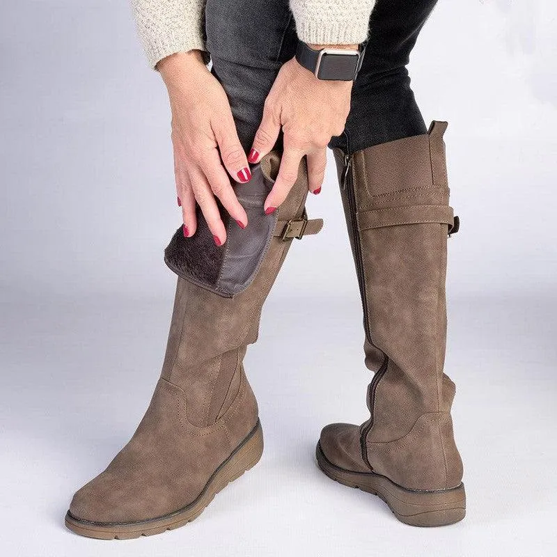 Soft style by Hush Puppies Osvalda Rider Boot - Dark Taupe