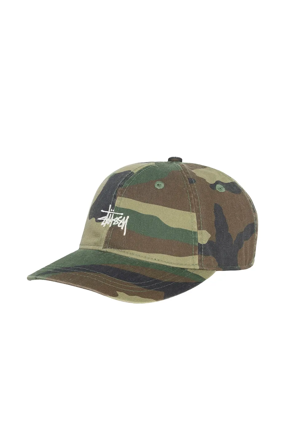 Stussy Basic Stock Washed Low Pro Hat 'Woodland Camo'