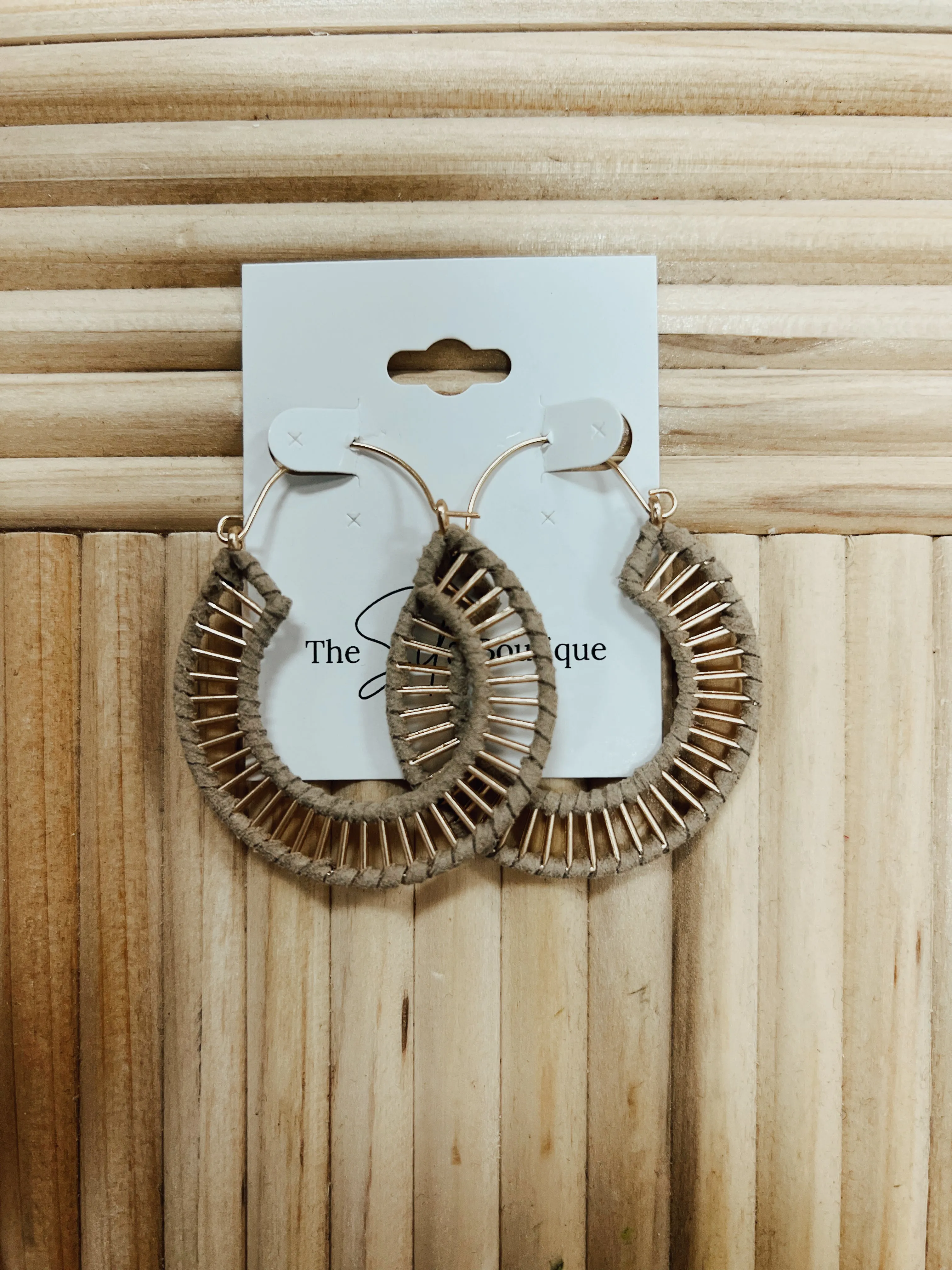 Suede Wrap Hoop Earrings