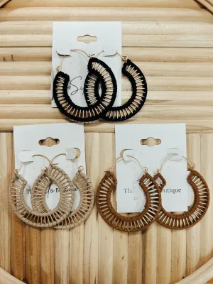 Suede Wrap Hoop Earrings