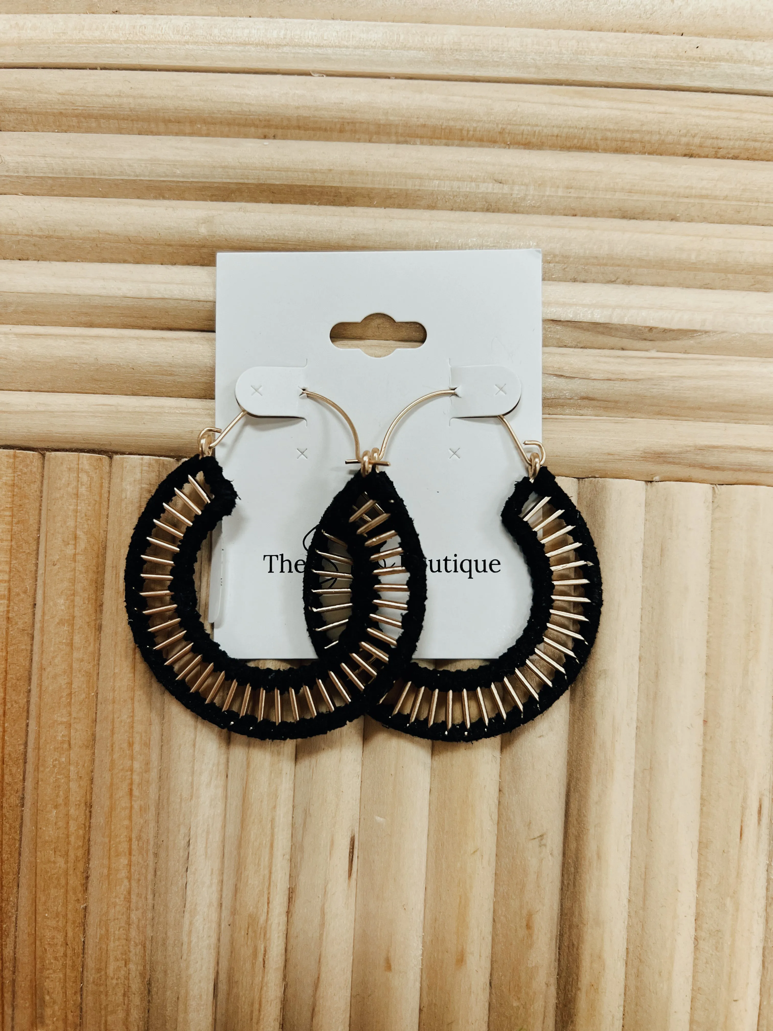 Suede Wrap Hoop Earrings