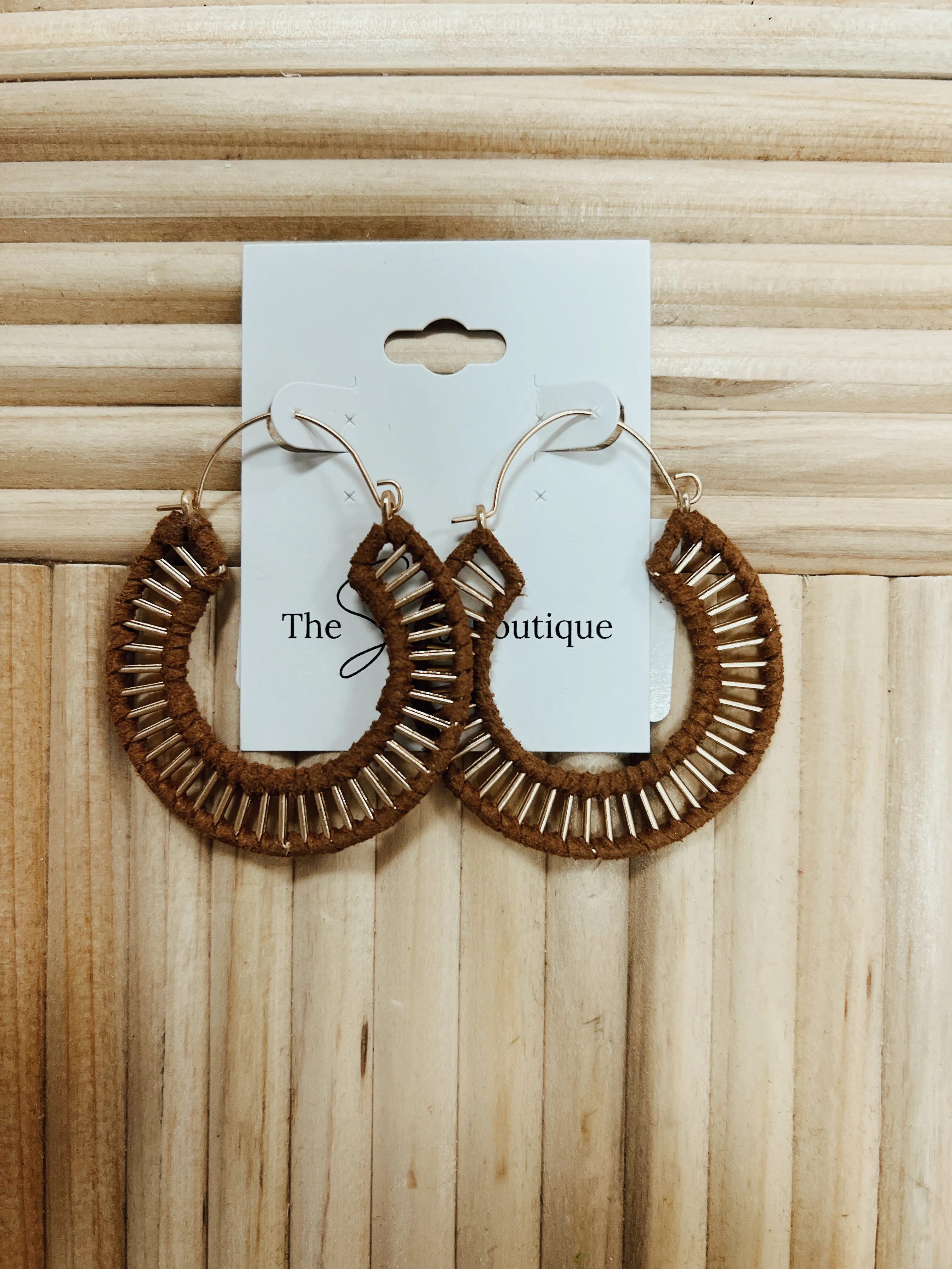 Suede Wrap Hoop Earrings