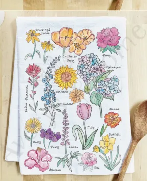 Summer Flowers Tea Towel