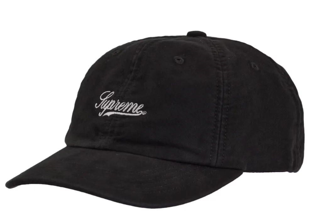 Supreme Lightweight Moleskin 6-Panel Dad Hat Black White