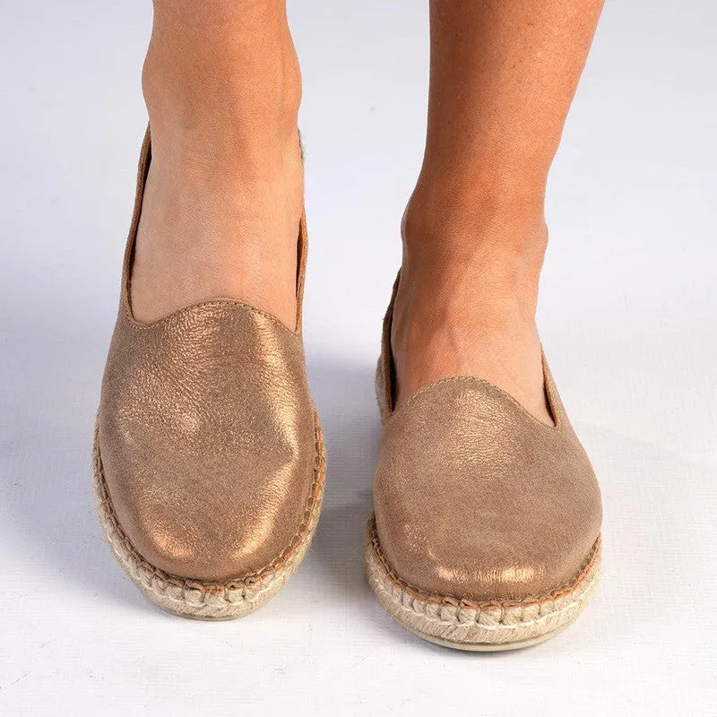 Tsonga Indzima Leather Espadrille Slip-On - Beige Spirit