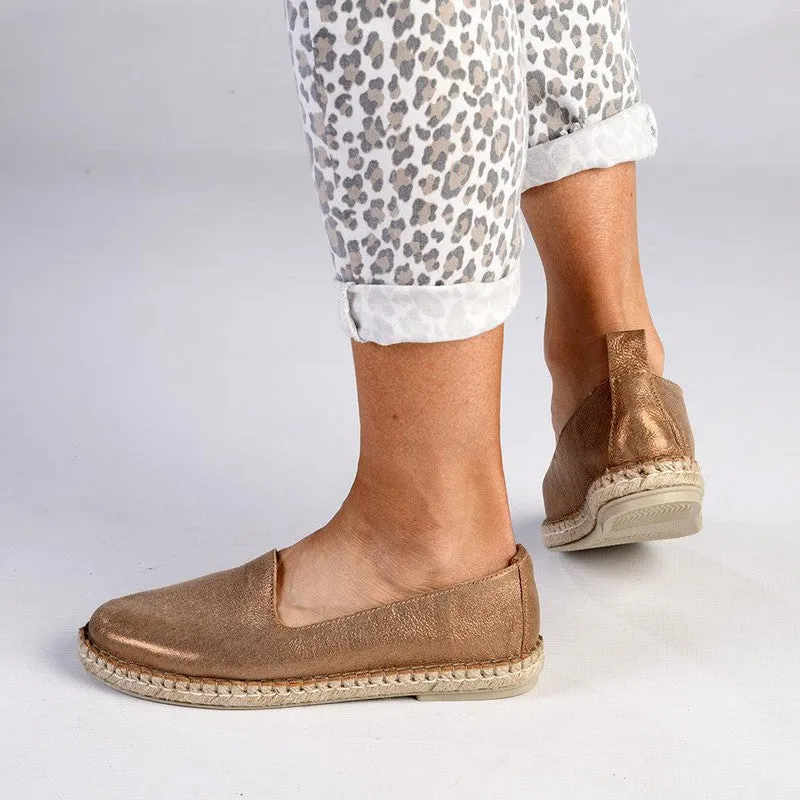 Tsonga Indzima Leather Espadrille Slip-On - Beige Spirit