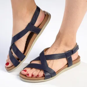 Tsonga Sadani Leather Sandals - Navy