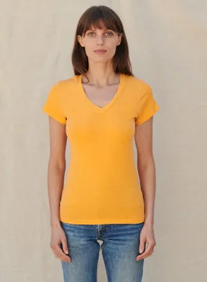 V Neck Tee - Pigment Mango