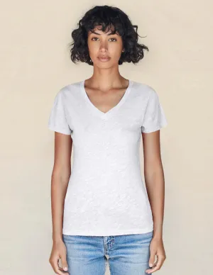 V Neck Tee - White