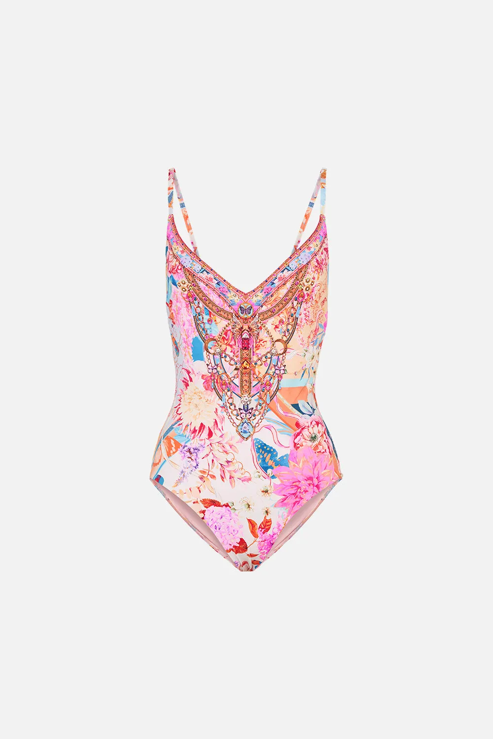 V Neck Underwire One Piece - Meet Me in the Garden