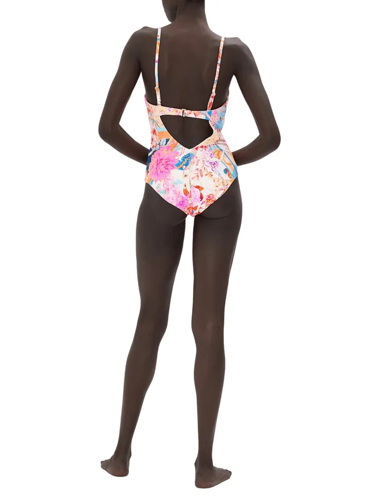 V Neck Underwire One Piece - Meet Me in the Garden