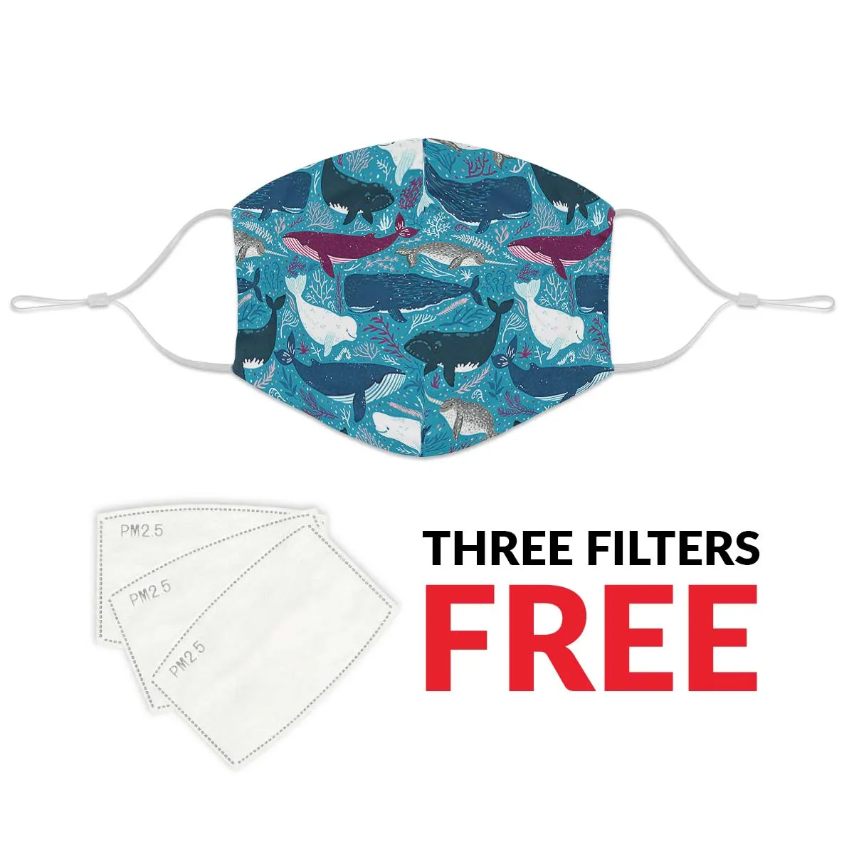 Whale Party Face Cover