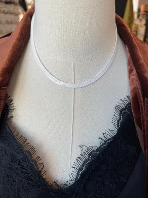 White Herringbone Necklace