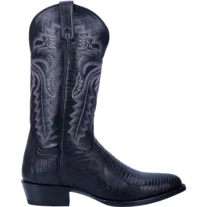 Winston Lizard Embroidered Round Toe Pull On Cowboy Boots