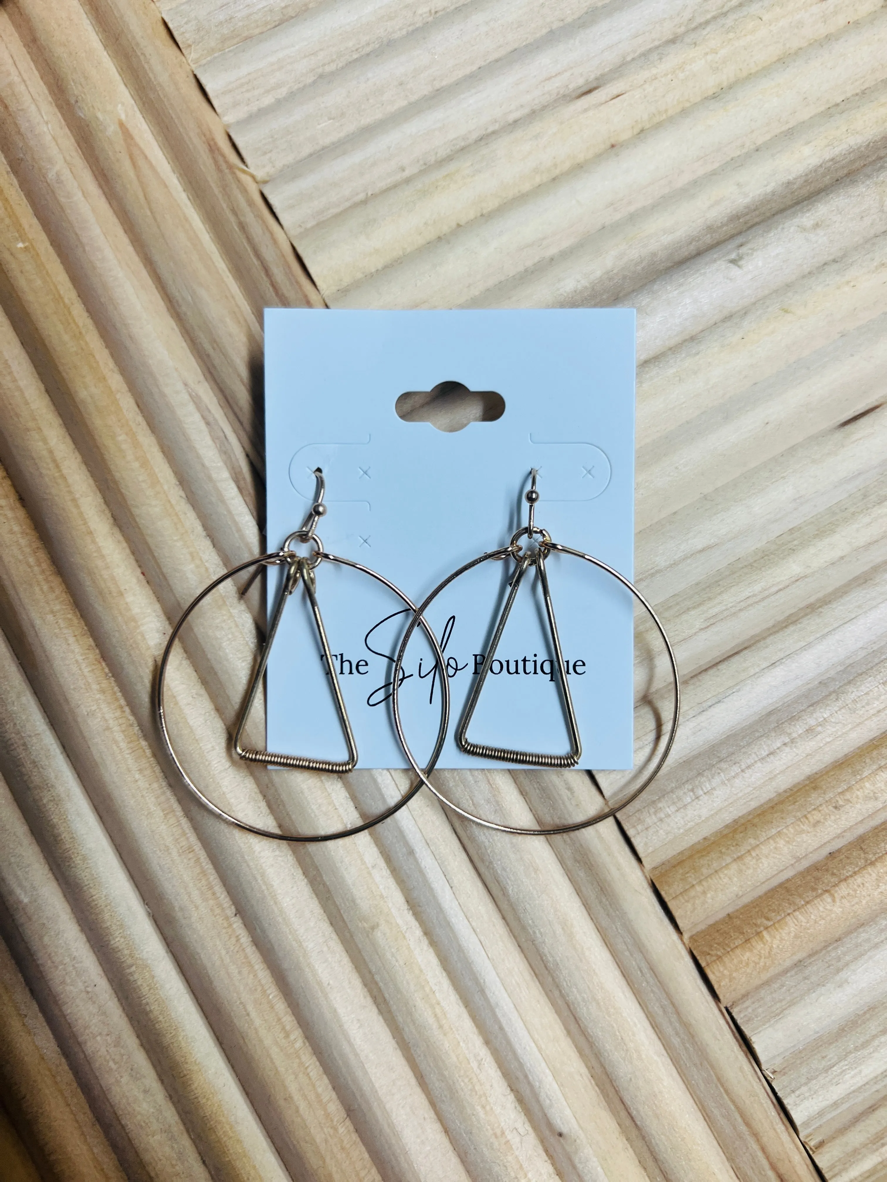 Wire Hoop Hook Drop Earrings