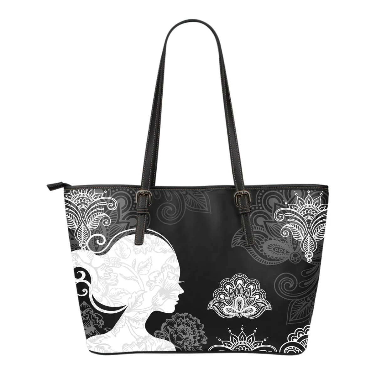 Woman Paisley Pattern Tote Bag