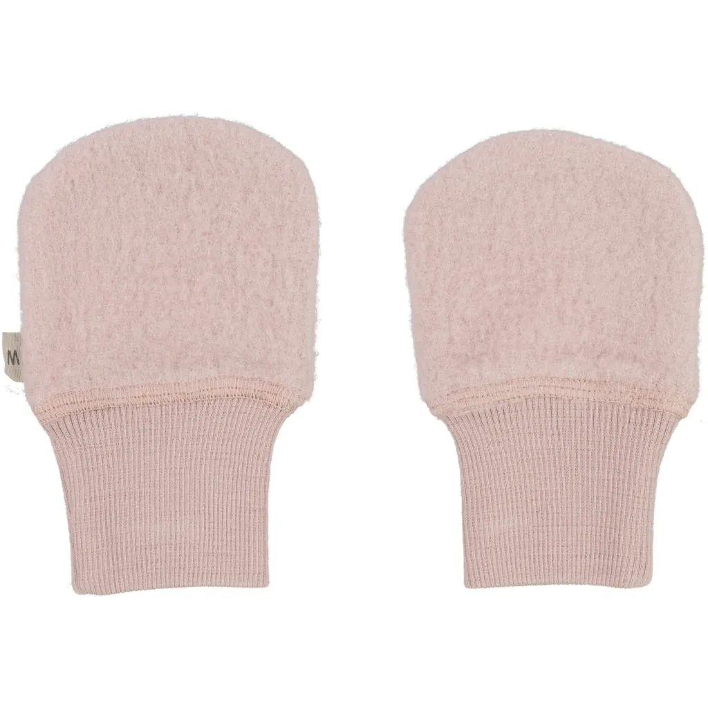 Wool Fleece Mittens - rose powder