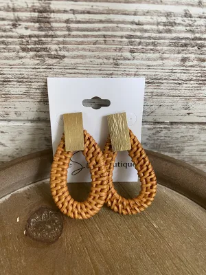 Woven and Gold Post Earrings