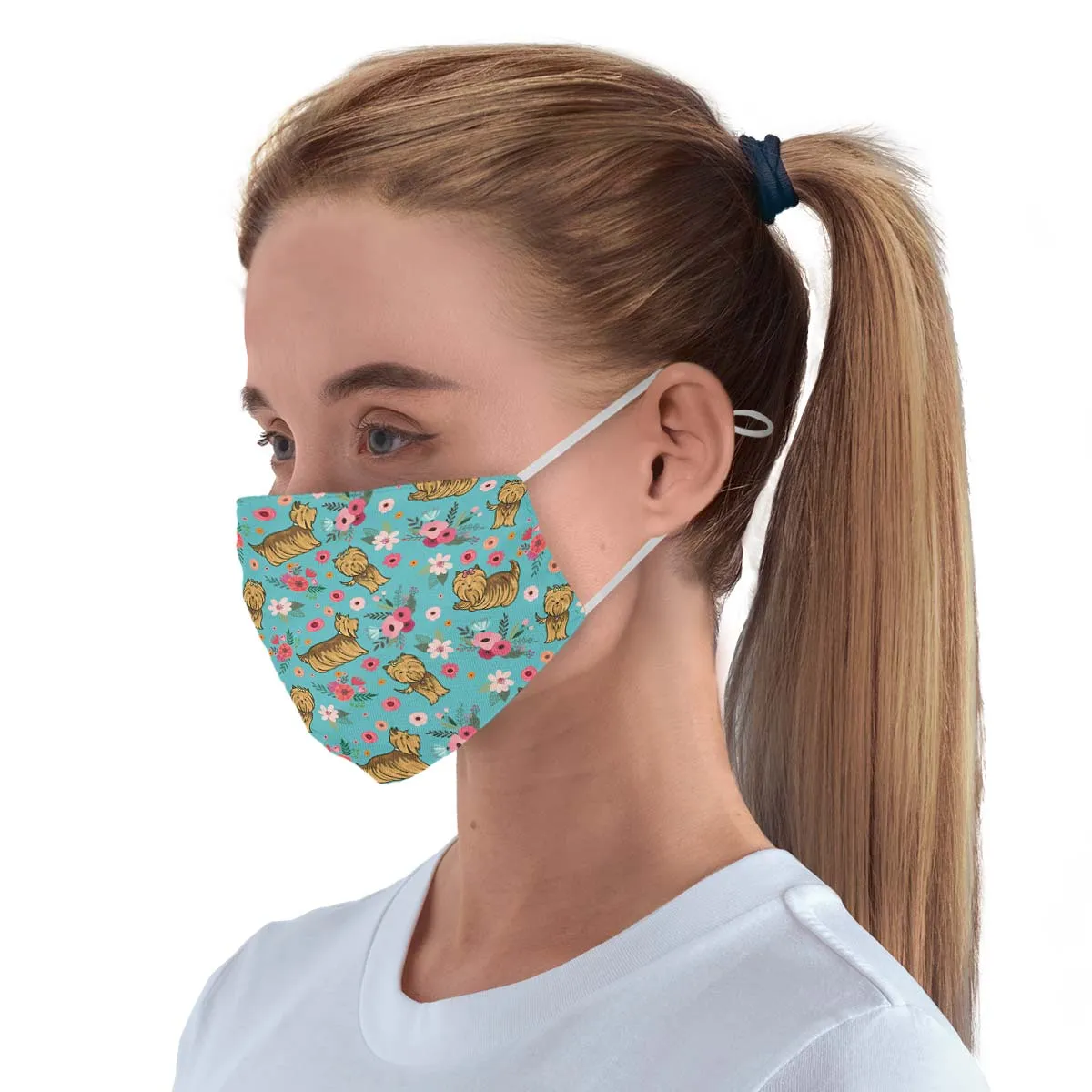 Yorkshire Terrier Flower Face Cover