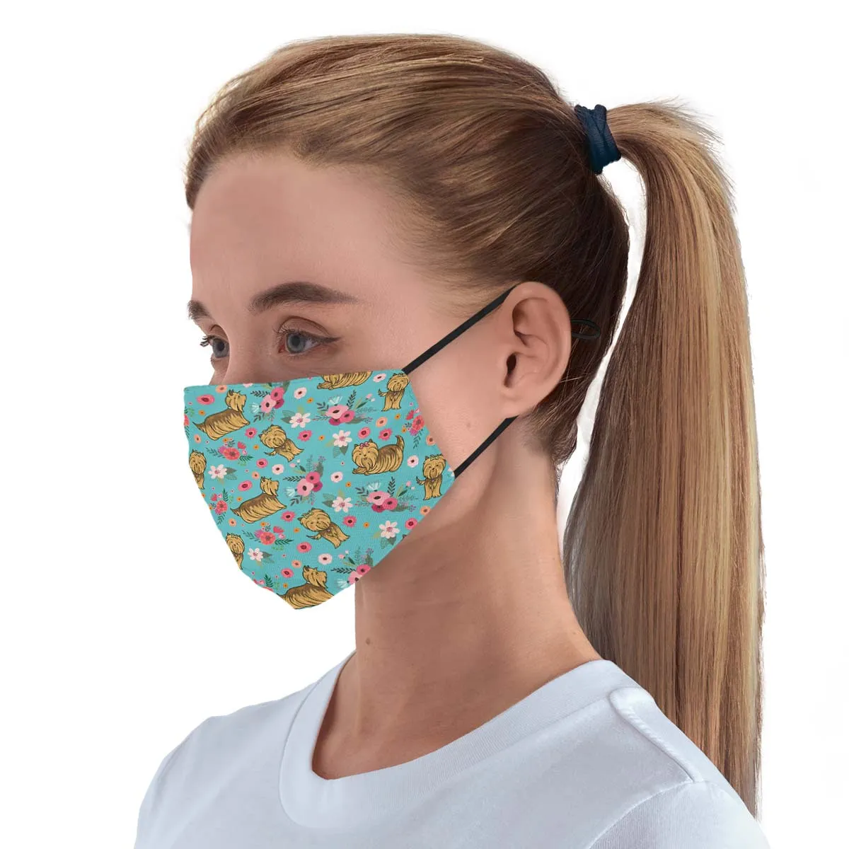 Yorkshire Terrier Flower Face Cover