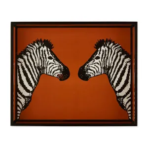 Zebra Lacquer Tray Orange